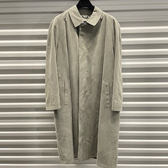 Sanyo New York Wool Lined Trench Coat Size R44 Olive Made in Japan Men’s M - Picture 2 of 11